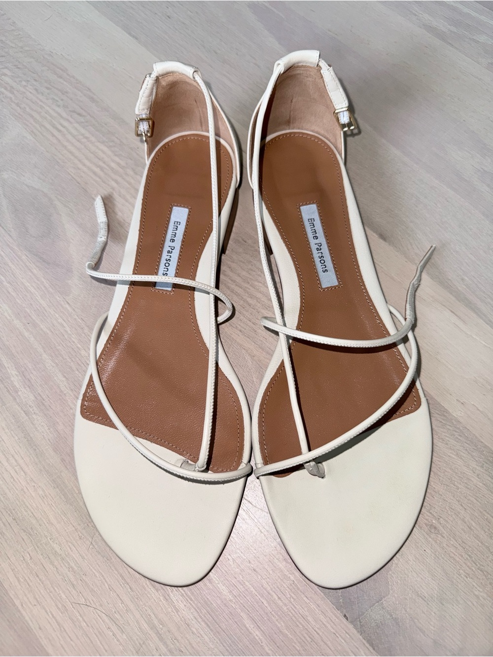 NEW Emme Parsons String in Ivory Cream Nappa Leather Size 40